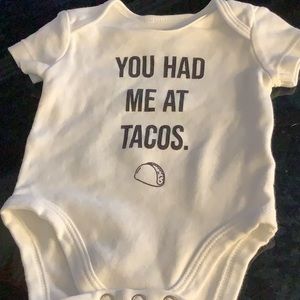 You Had Me at Tacos onesie size 3 months